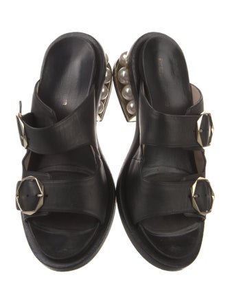 Nicholas Kirkwood Leather Beaded Accents Slides