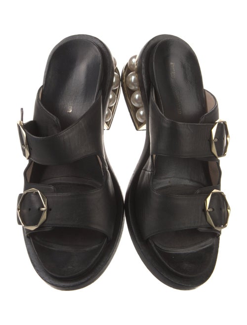 Nicholas Kirkwood Leather Beaded Accents Slides