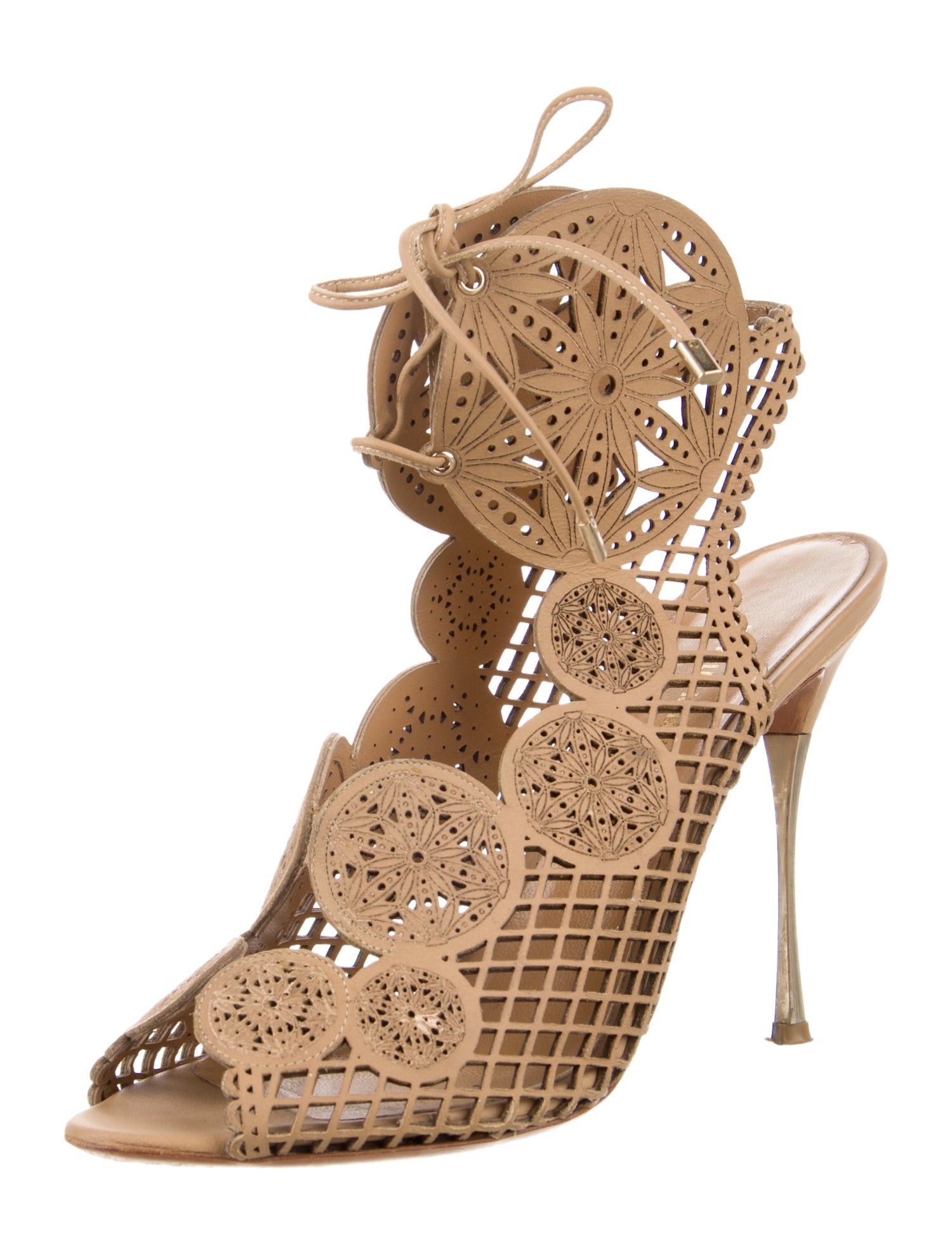 Nicholas Kirkwood Leather Lasercut Accents Sandals