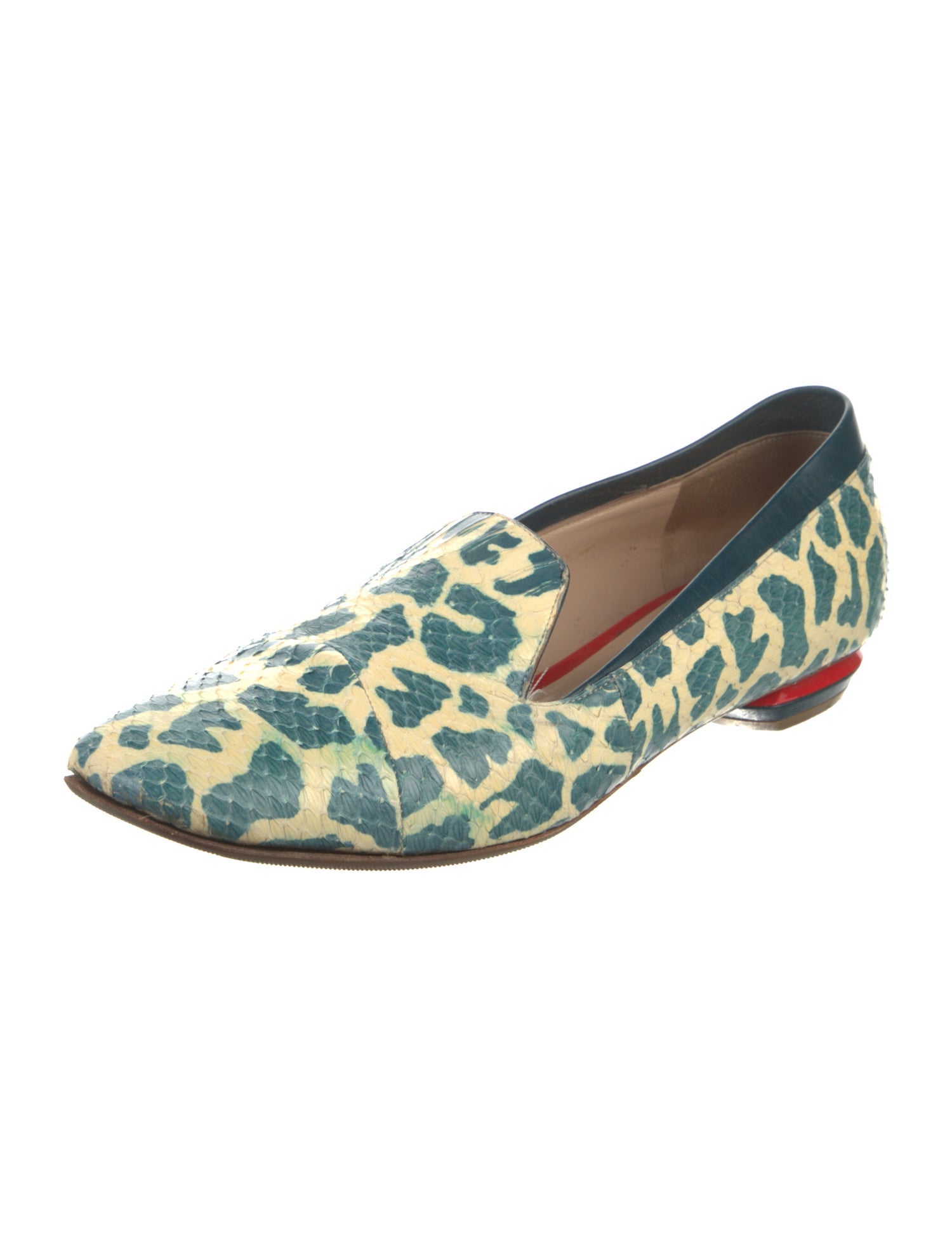 Nicholas Kirkwood Snakeskin Animal Print Loafers