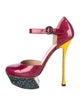 Nicholas Kirkwood Patent Leather Printed D'Orsay Pumps
