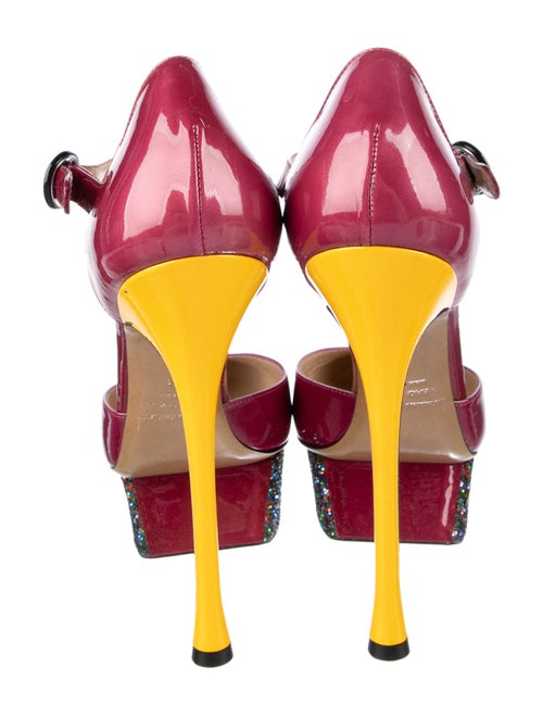 Nicholas Kirkwood Patent Leather Printed D'Orsay Pumps