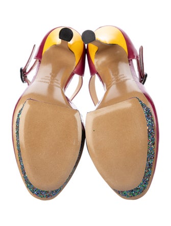 Nicholas Kirkwood Patent Leather Printed D'Orsay Pumps