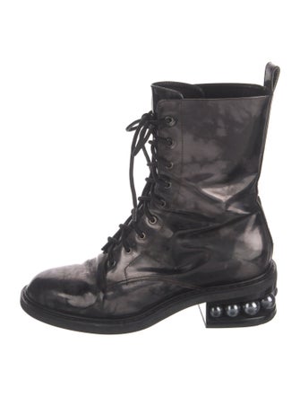 Nicholas Kirkwood Patent Leather Combat Boots