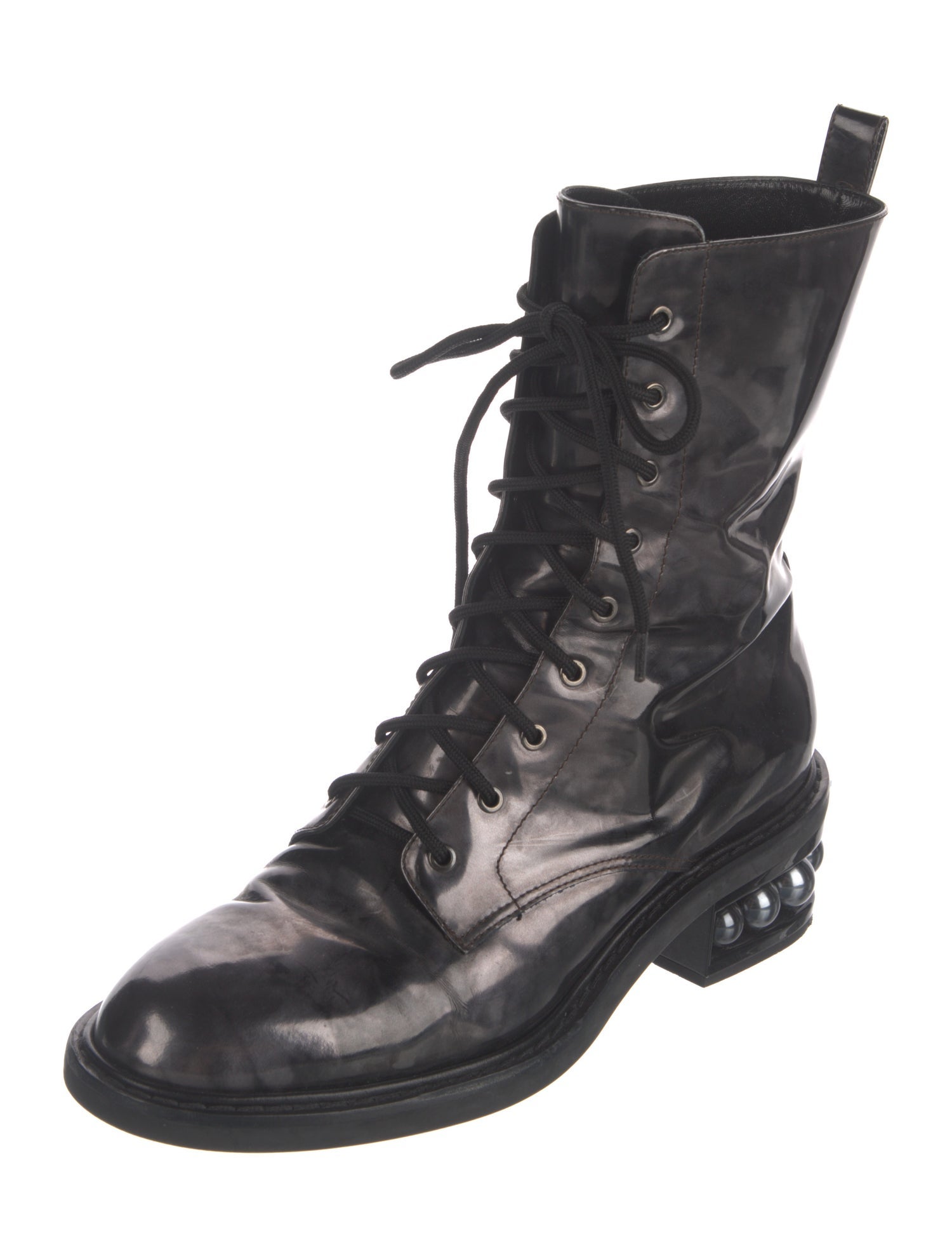 Nicholas Kirkwood Patent Leather Combat Boots