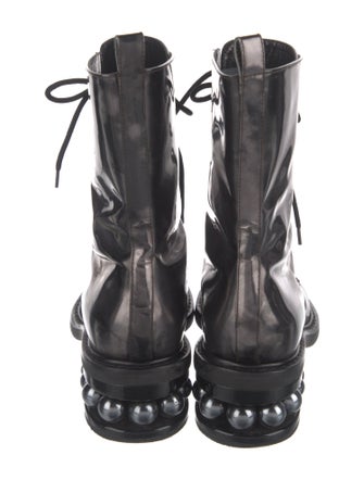 Nicholas Kirkwood Patent Leather Combat Boots