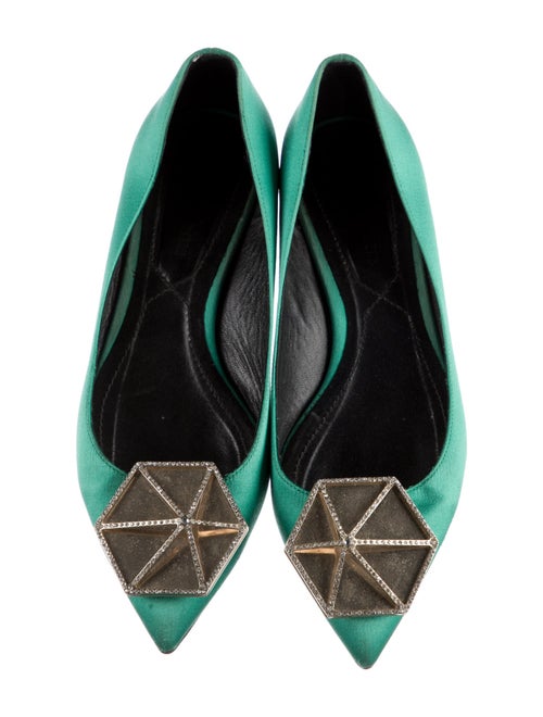 Nicholas Kirkwood Satin Crystal Embellishments Flats