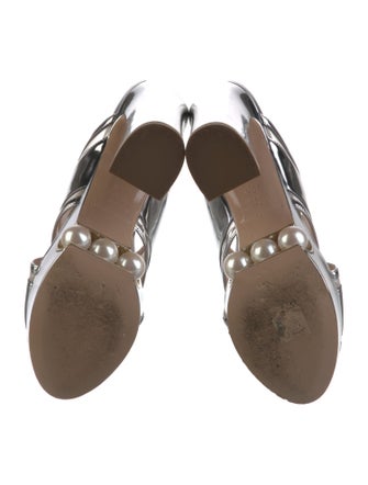 Nicholas Kirkwood Faux Pearl Accents Patent Leather Slides