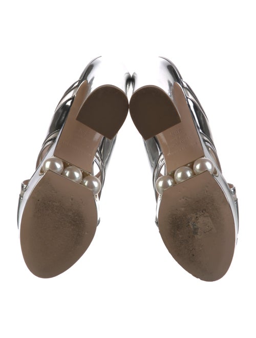 Nicholas Kirkwood Faux Pearl Accents Patent Leather Slides