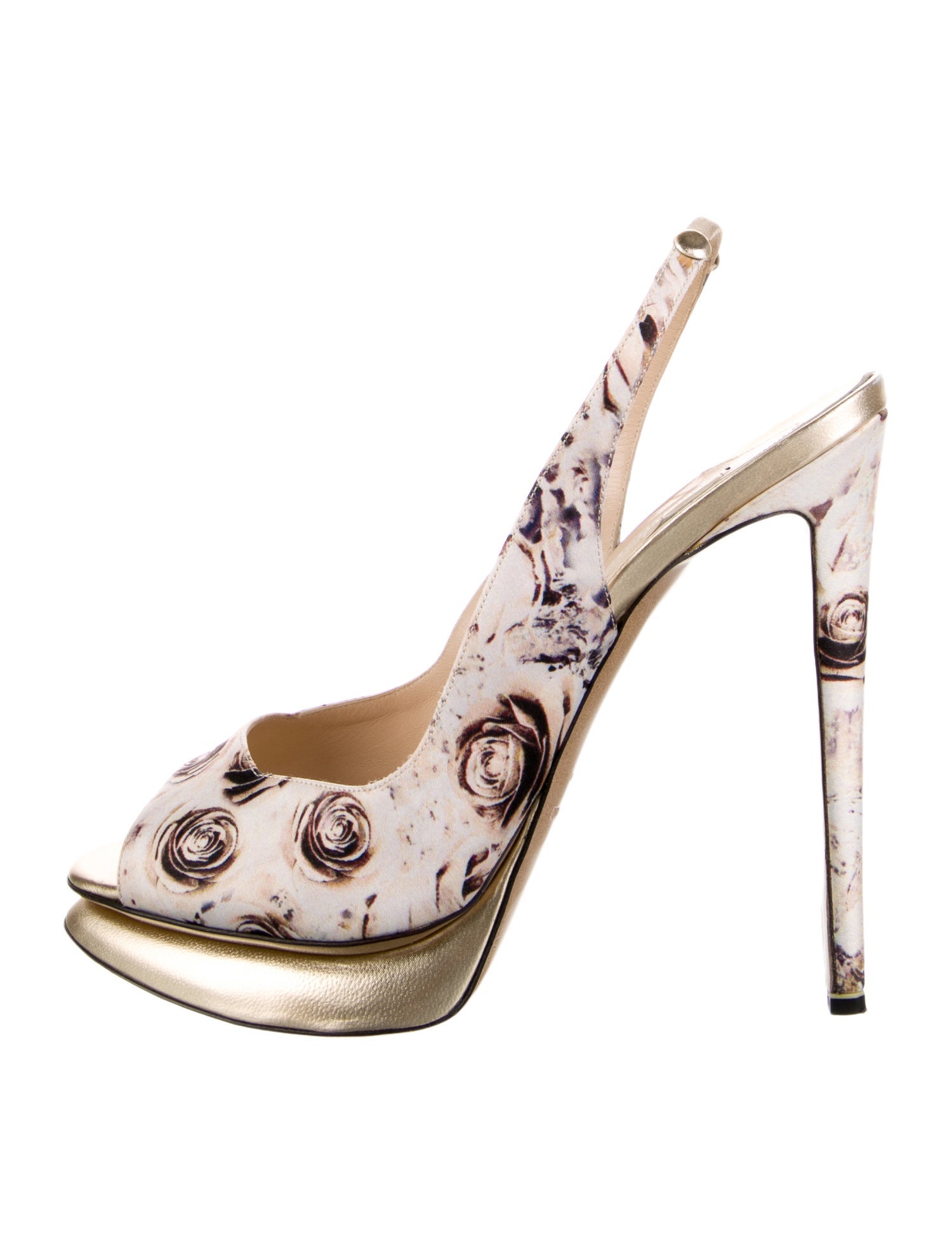 Nicholas Kirkwood Satin Printed Slingback Pumps