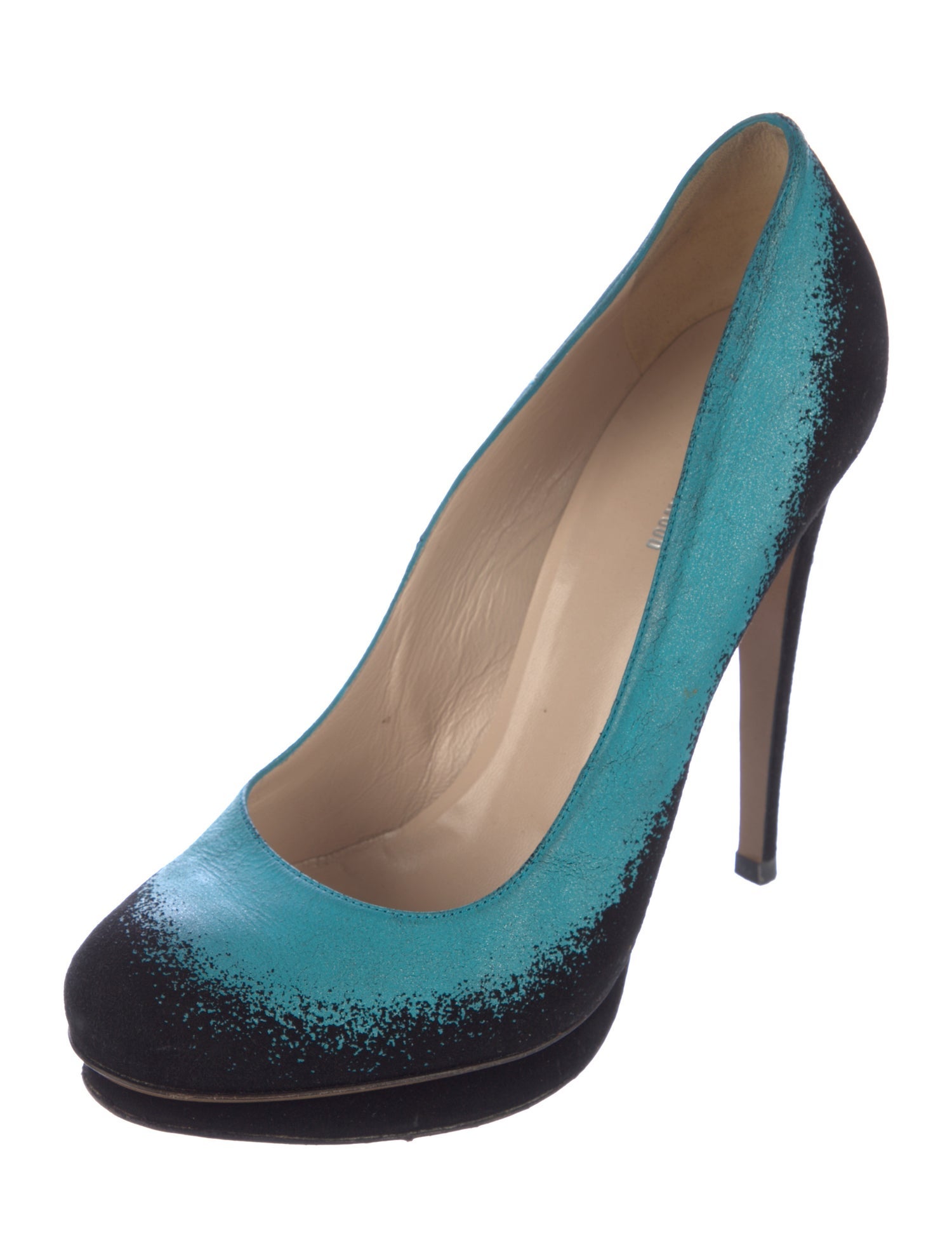 Nicholas Kirkwood Suede Colorblock Pattern Pumps