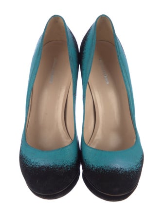Nicholas Kirkwood Suede Colorblock Pattern Pumps