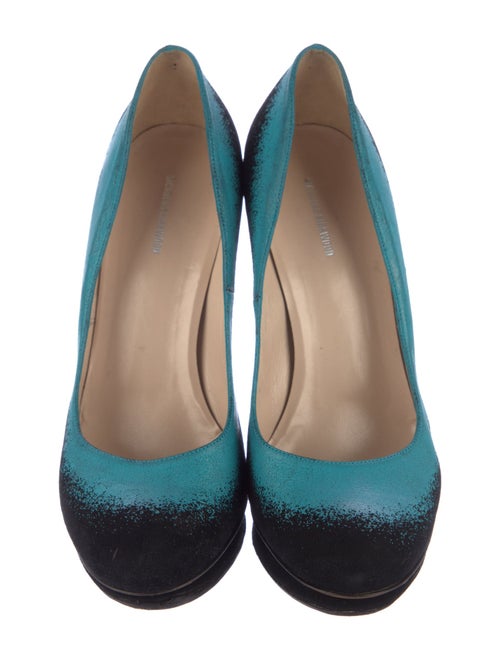 Nicholas Kirkwood Suede Colorblock Pattern Pumps