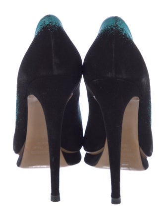 Nicholas Kirkwood Suede Colorblock Pattern Pumps
