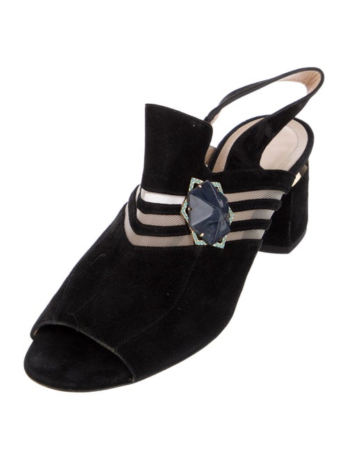 Nicholas Kirkwood Suede Striped Slingback Sandals