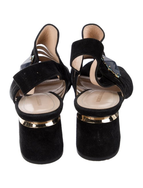 Nicholas Kirkwood Suede Striped Slingback Sandals