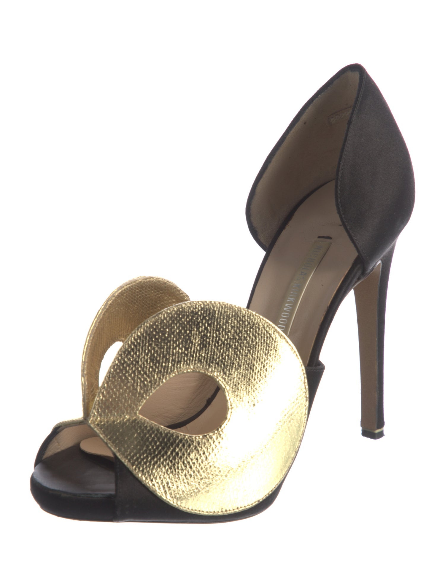 Nicholas Kirkwood Satin Colorblock Pattern D'Orsay Pumps