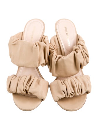 Nicholas Kirkwood Leather Pleated Accents Slides