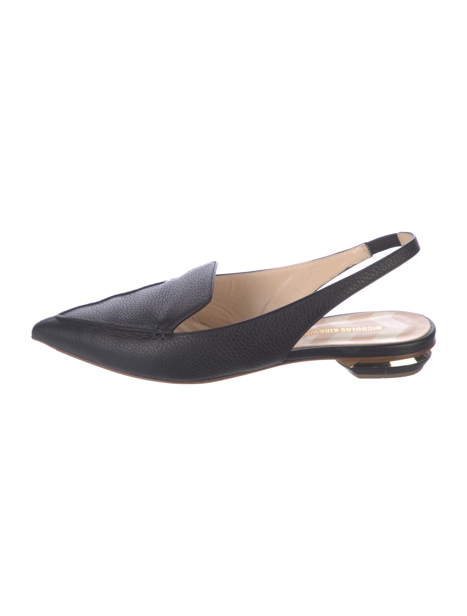 Nicholas Kirkwood Leather Slingback Flats