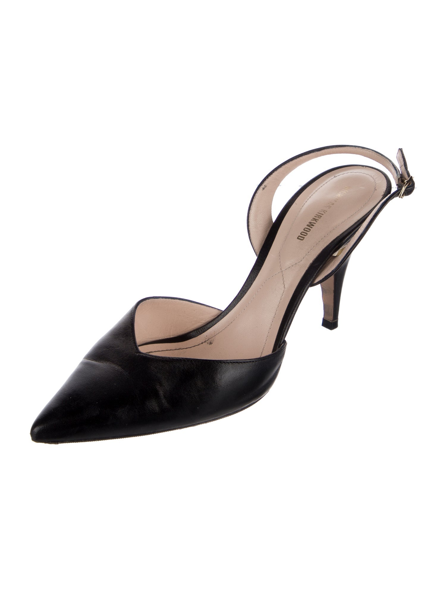 Nicholas Kirkwood Faux Pearl Accents Leather Slingback Pumps