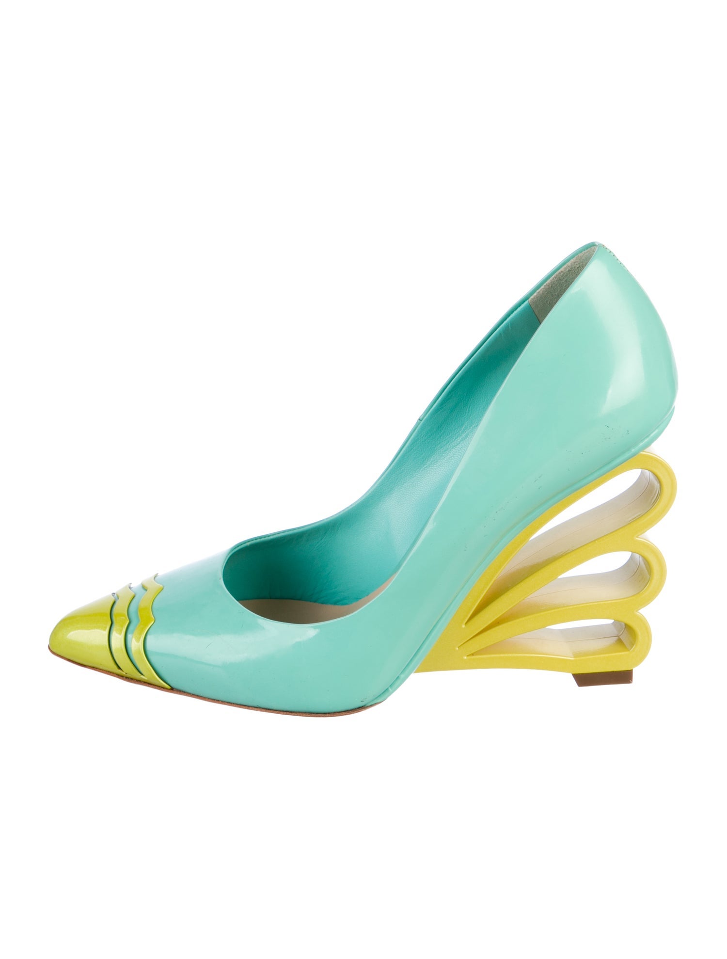 Nicholas Kirkwood Leather Colorblock Pattern Pumps