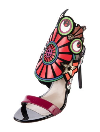 Nicholas Kirkwood Patent Leather Patterned Slingback Sandals