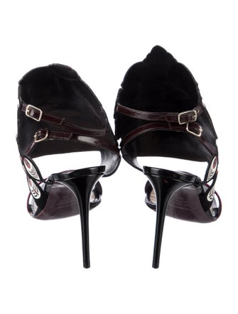 Nicholas Kirkwood Patent Leather Patterned Slingback Sandals