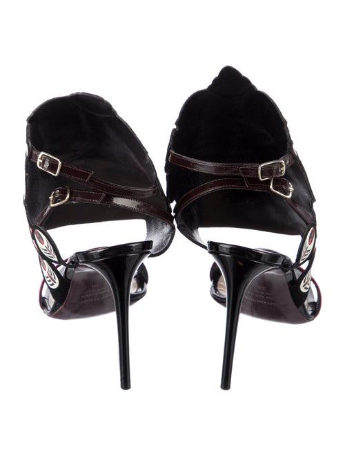 Nicholas Kirkwood Patent Leather Patterned Slingback Sandals