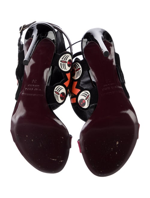 Nicholas Kirkwood Patent Leather Patterned Slingback Sandals