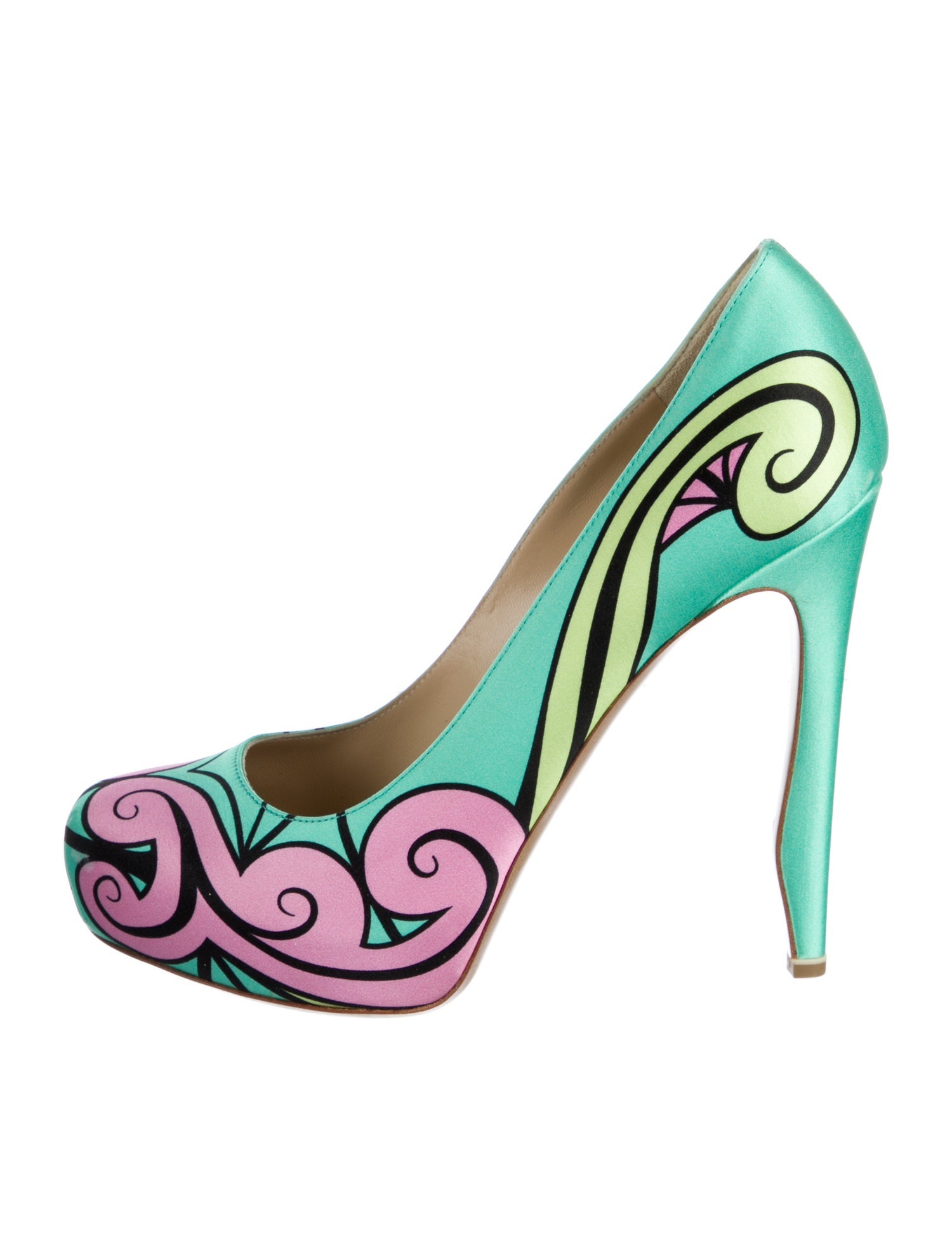 Nicholas Kirkwood Satin Printed Pumps