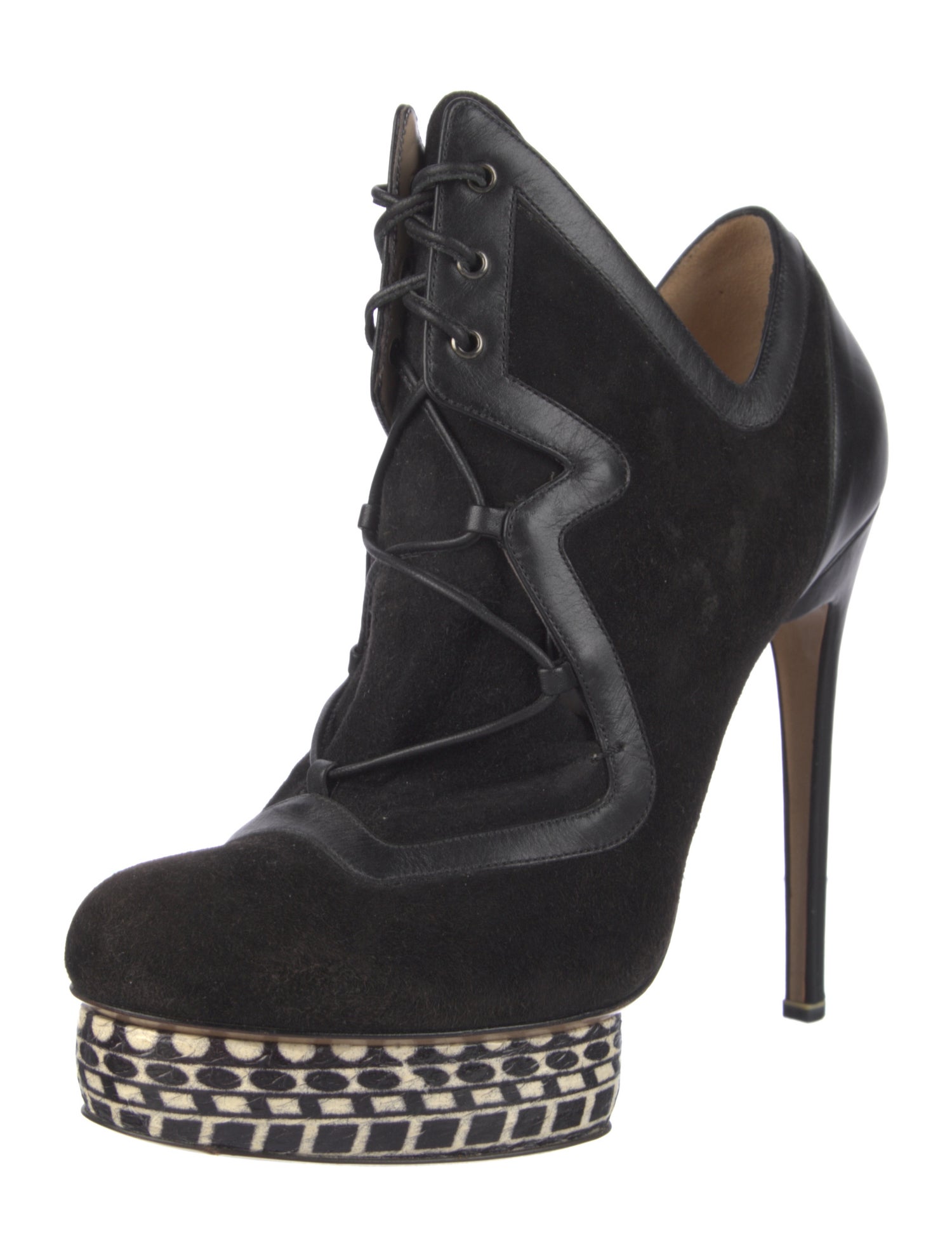 Nicholas Kirkwood Suede Leather Trim Embellishment Pumps