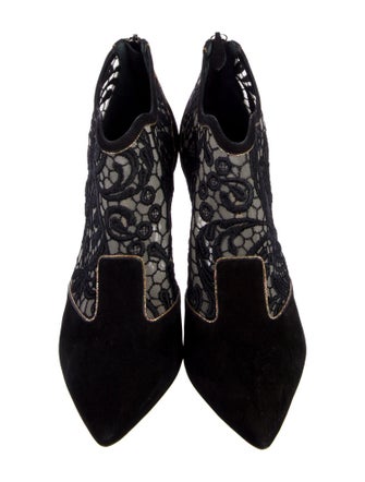 Nicholas Kirkwood Suede Lace Pattern Boots