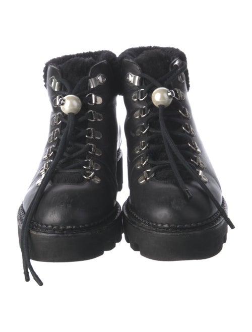Nicholas Kirkwood Faux Pearl Accents Leather Lace-Up Boots