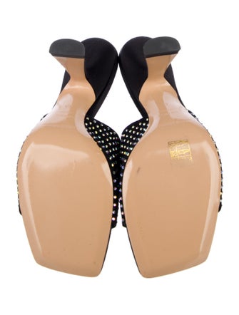 Nicholas Kirkwood Satin Crystal Embellishments Slides