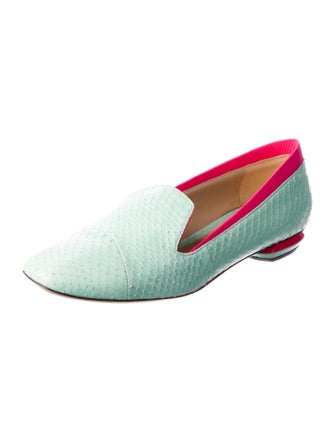 Nicholas Kirkwood Snakeskin Colorblock Pattern Loafers