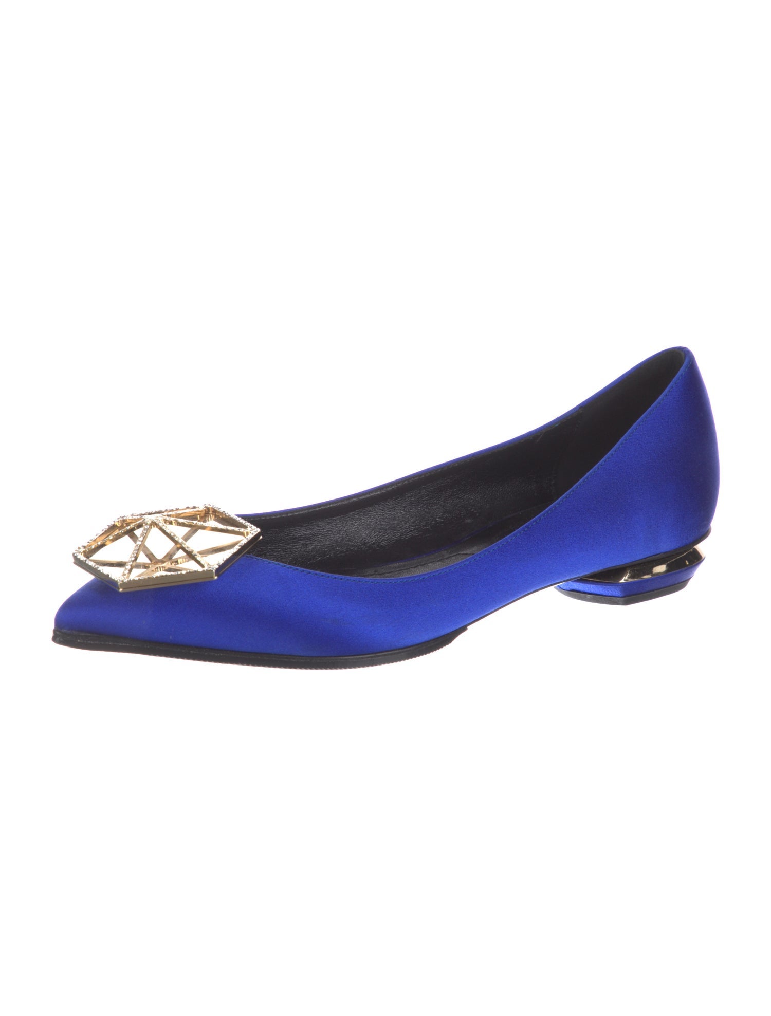 Nicholas Kirkwood Satin Crystal Embellishments Flats