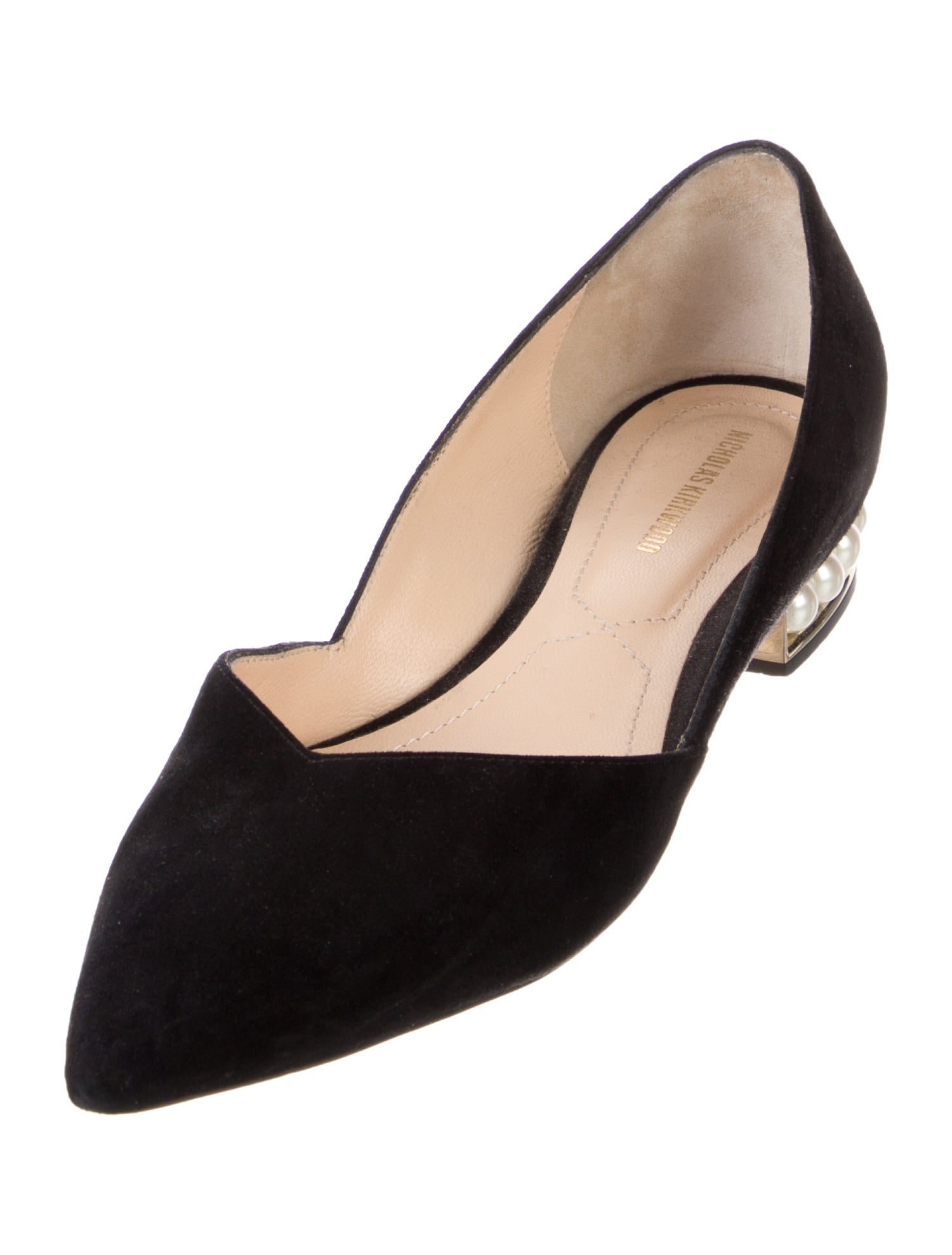 Nicholas Kirkwood Suede Beaded Accents Flats