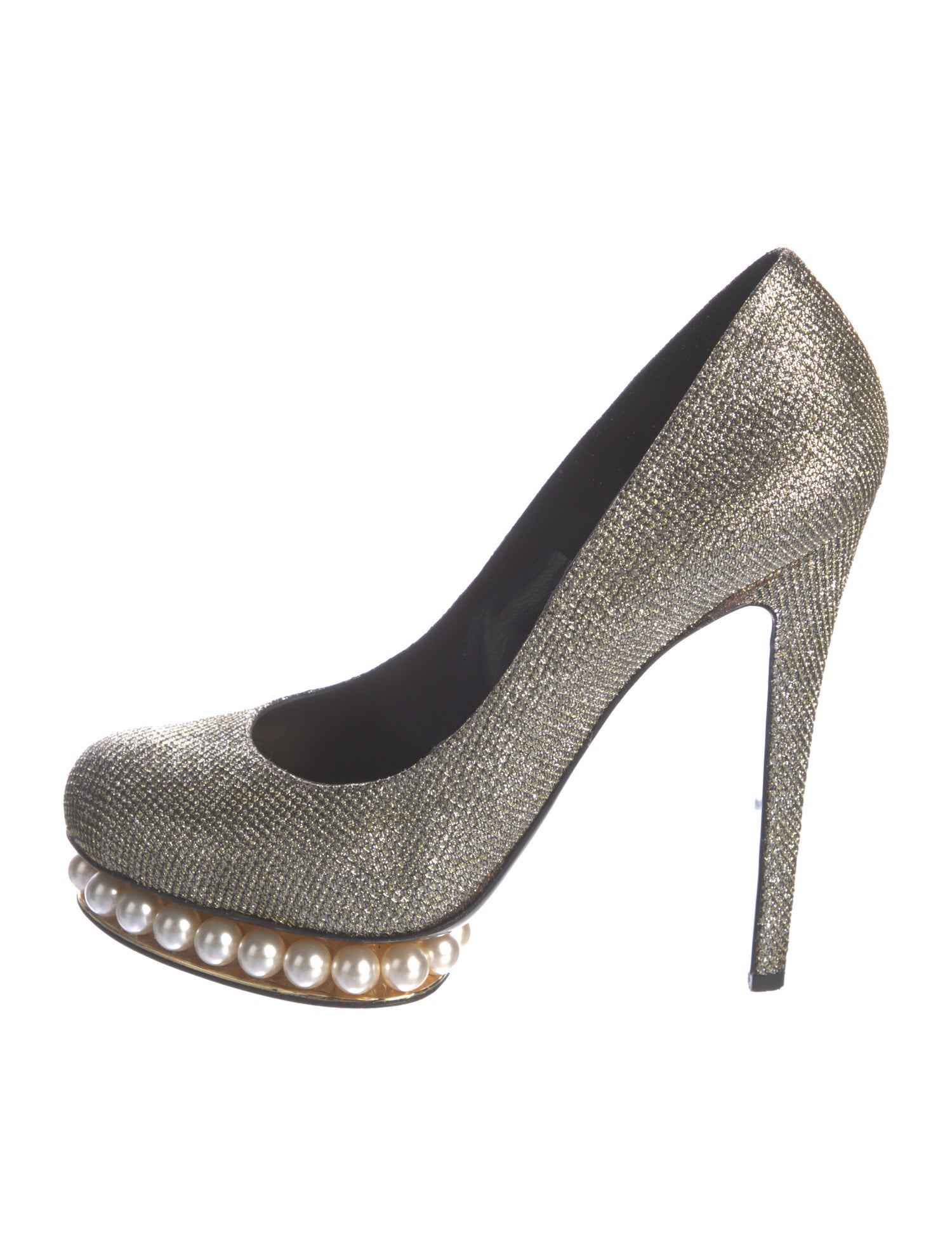 Nicholas Kirkwood Faux Pearl Accents Glitter Pumps