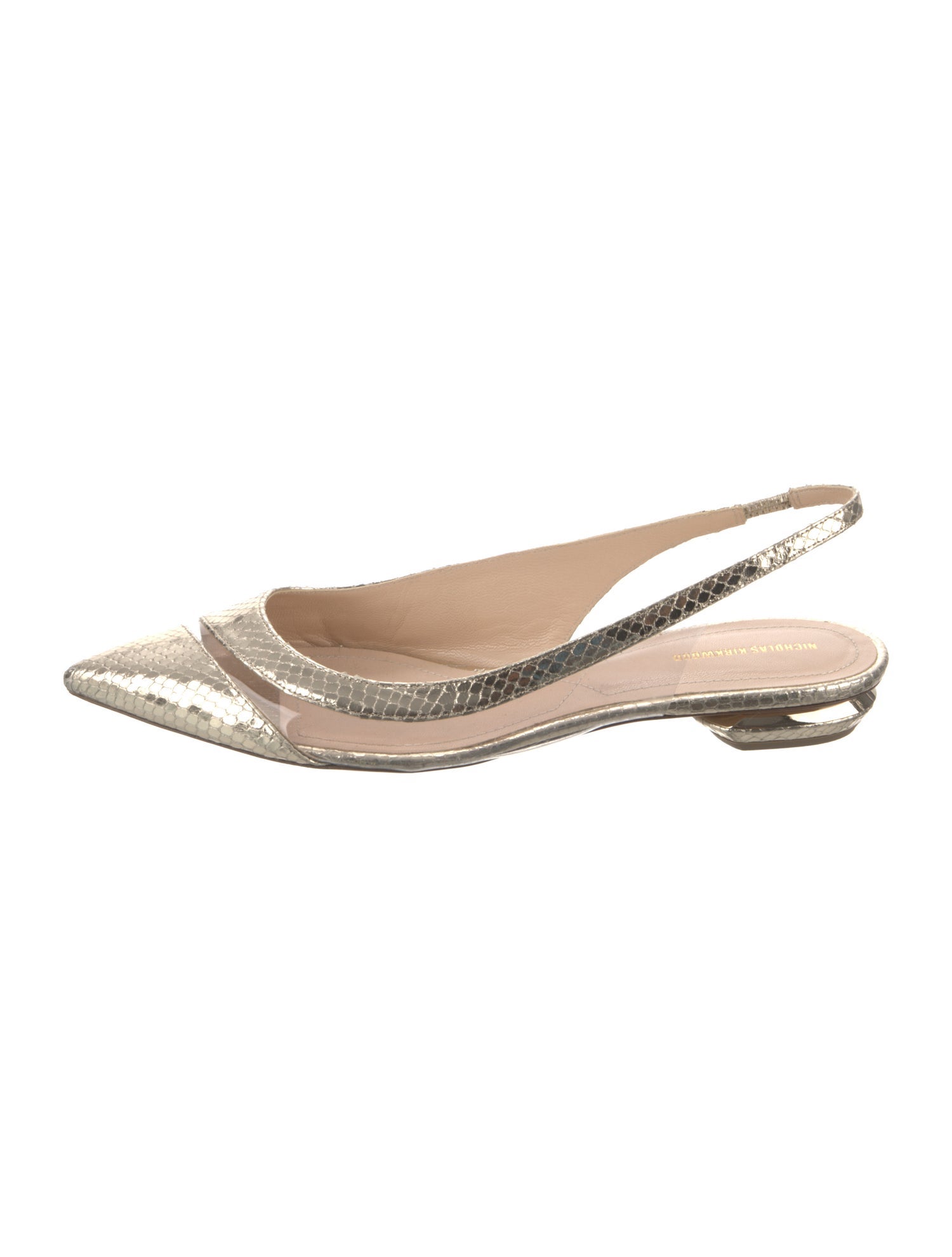 Nicholas Kirkwood Leather Slingback Flats
