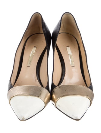 Nicholas Kirkwood Leather Colorblock Pattern Pumps