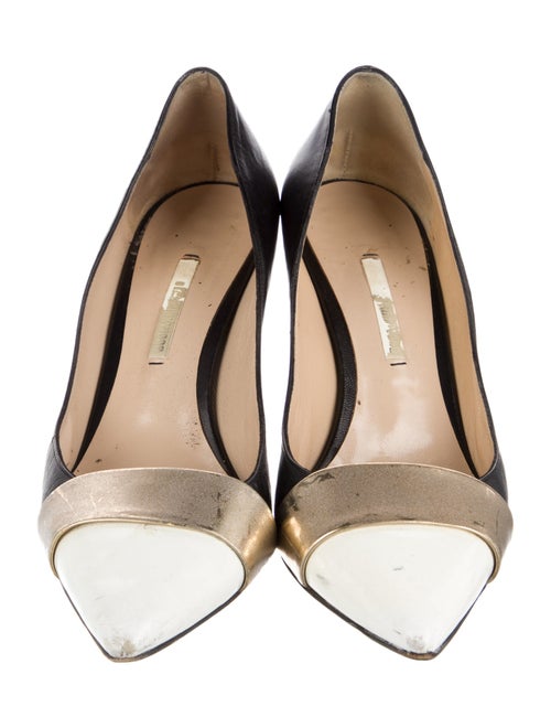 Nicholas Kirkwood Leather Colorblock Pattern Pumps