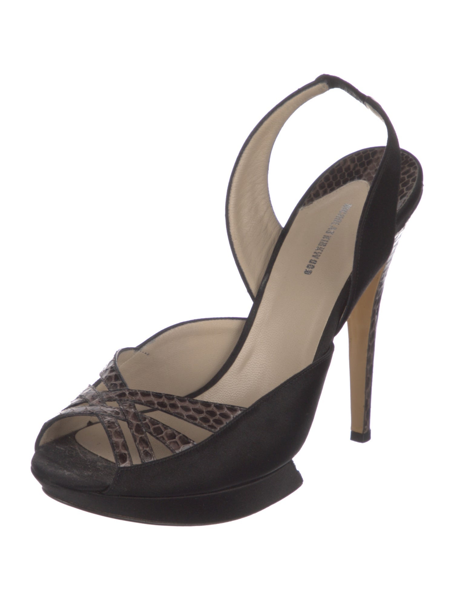 Nicholas Kirkwood Faux Pearl Accents Satin Slingback Sandals