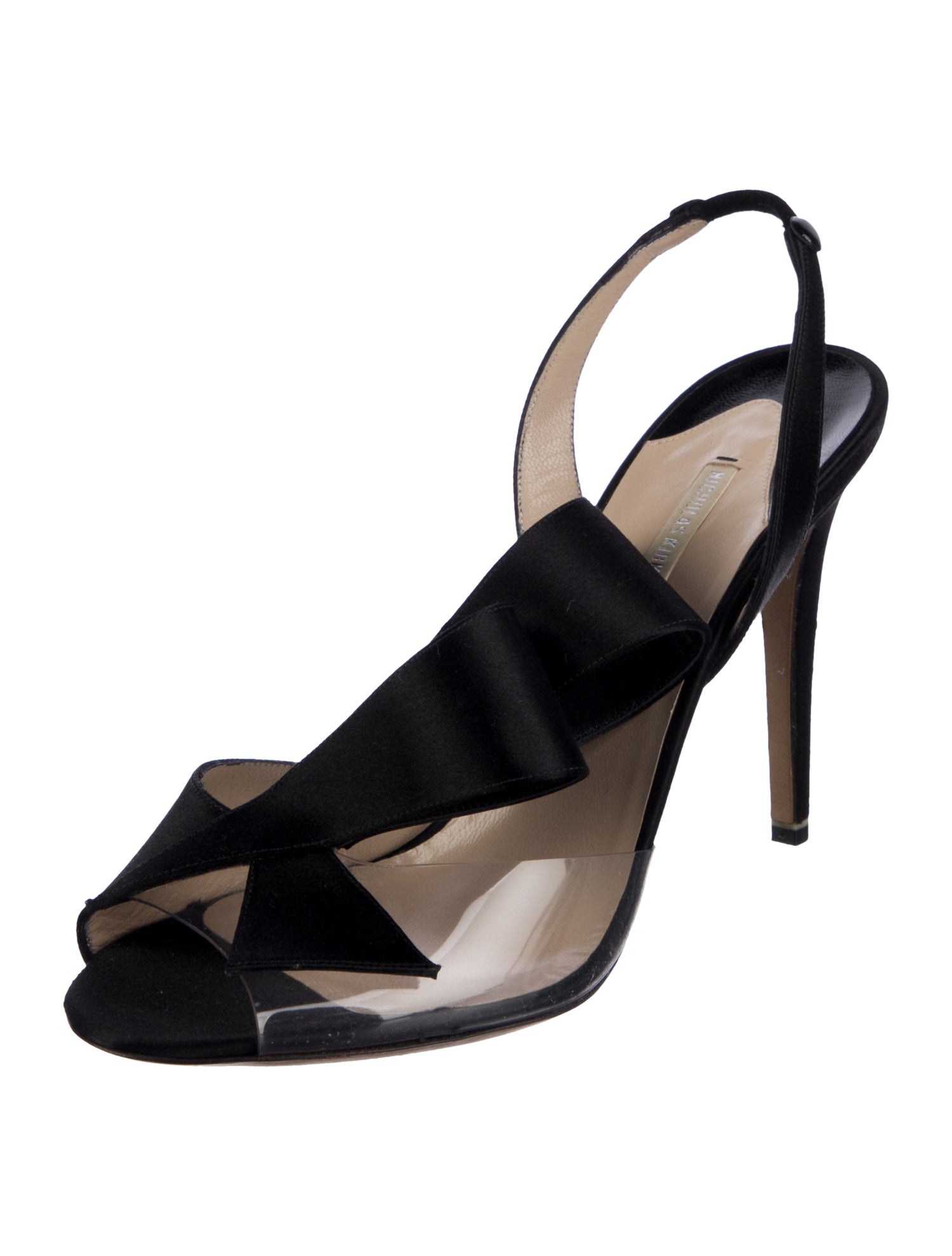 Nicholas Kirkwood Satin Crystal Embellishments Slingback Pumps