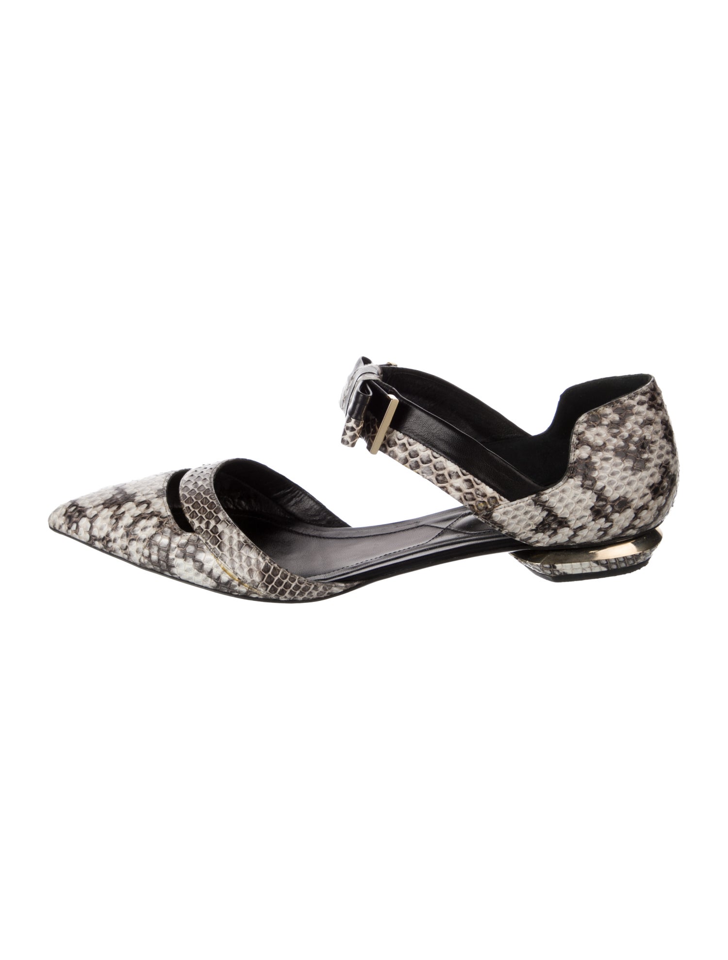 Nicholas Kirkwood Leather Animal Print D'Orsay Flats