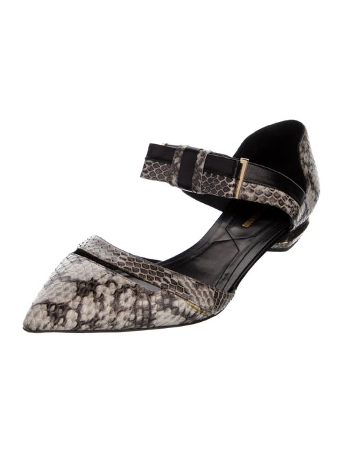 Nicholas Kirkwood Leather Animal Print D'Orsay Flats