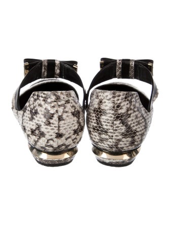 Nicholas Kirkwood Leather Animal Print D'Orsay Flats