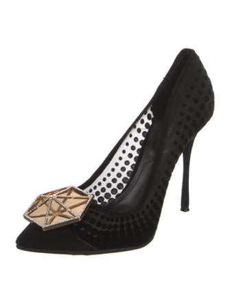 Nicholas Kirkwood Mesh Crystal Embellishments Pumps