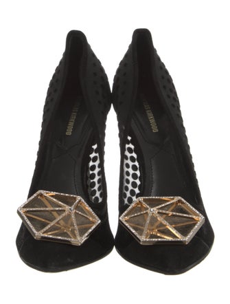Nicholas Kirkwood Mesh Crystal Embellishments Pumps