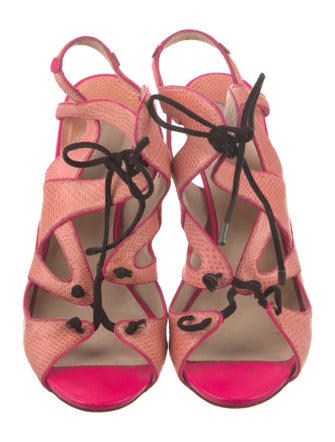 Nicholas Kirkwood Leather Cutout Accent Gladiator Sandals
