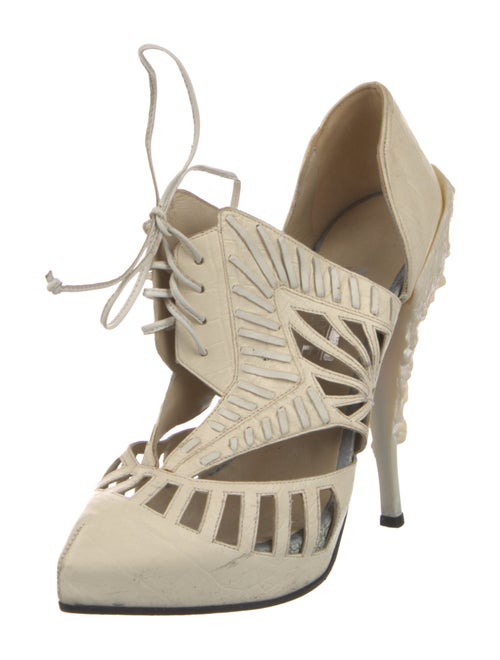 Nicholas Kirkwood Leather Animal Print D'Orsay Pumps